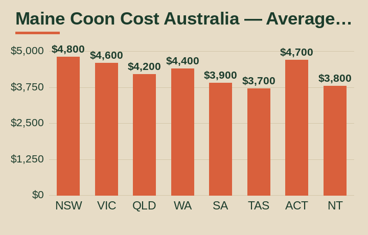 Maine Coon cost Australia average cost by Australian state