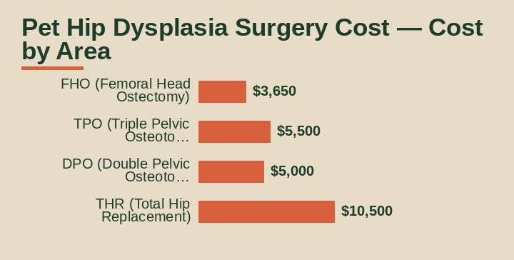 pet hip dysplasia surgery cost cost by area